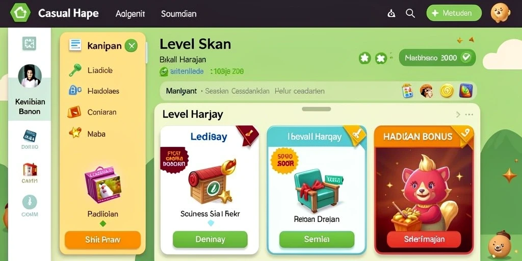 rejekigames - Menu utama yang mudah dinavigasi dan informatif.